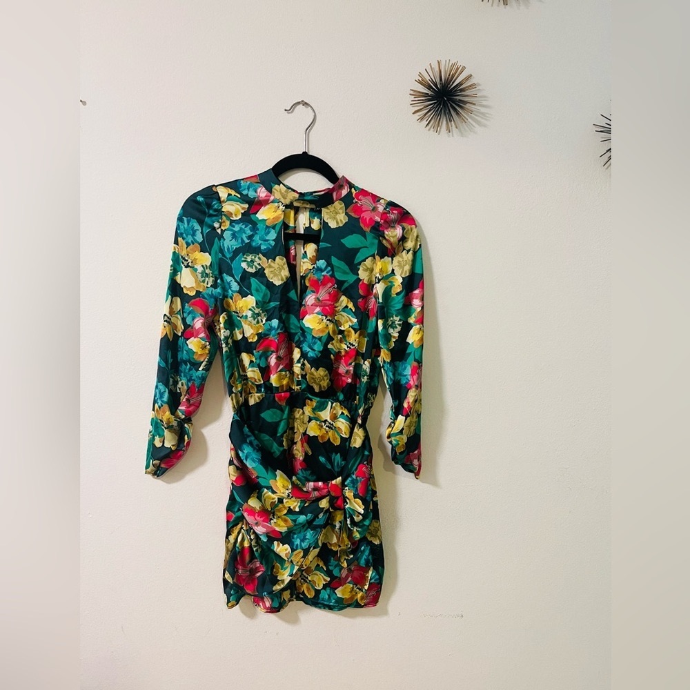 Zara Colorful Floral Satin Dress (*brand new with tags)